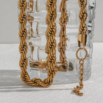 Load image into Gallery viewer, 18k Thick 8mm Rope Bracelet and Necklace
