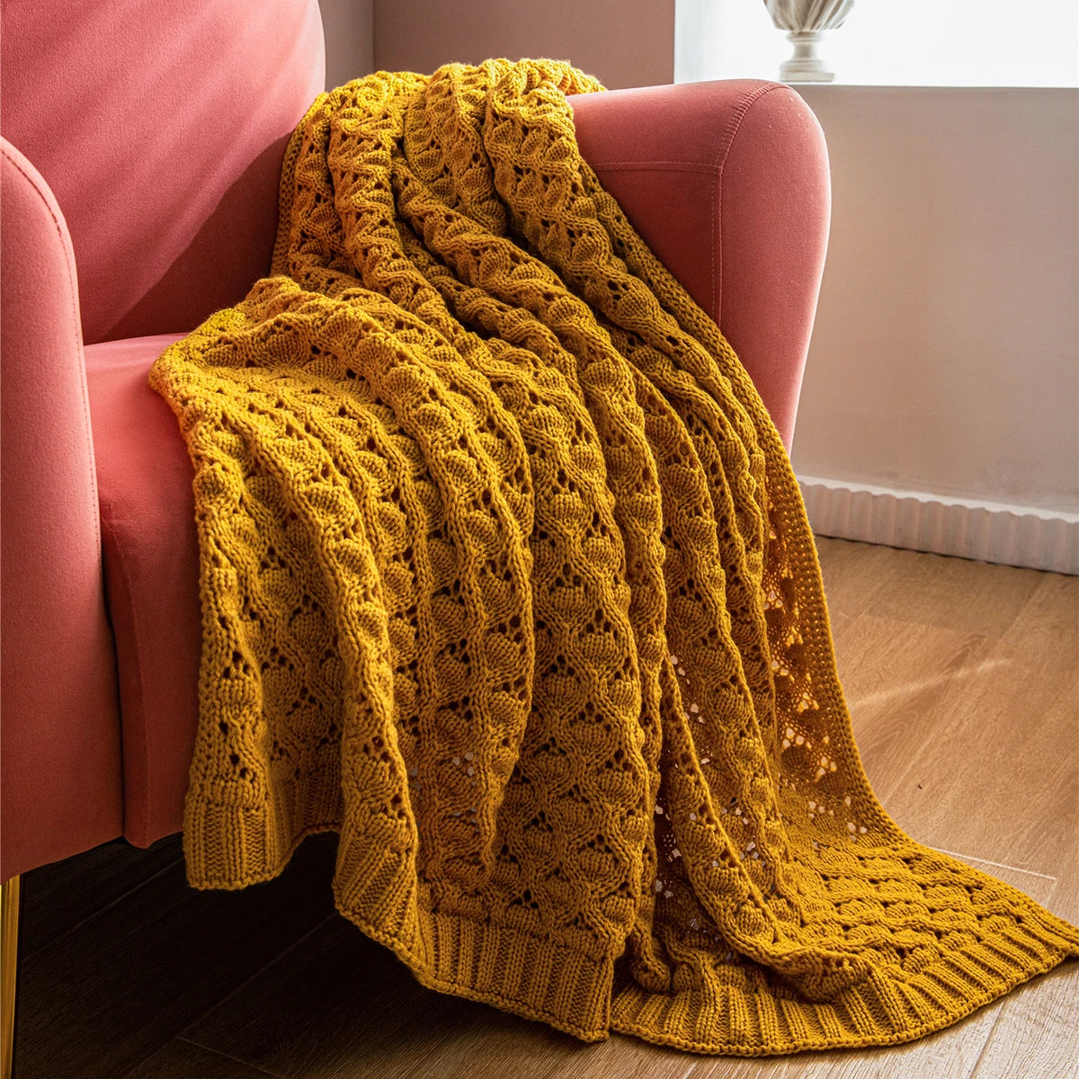 Rhombus Throw Blanket - Comfortable Chunky Knit