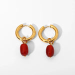 Load image into Gallery viewer, Dainty Carnelian Huggie Hoop Earrings
