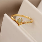 Load image into Gallery viewer, Vintage Inspired Opal Crown Point Ring
