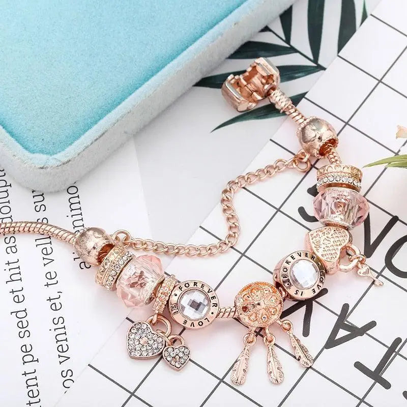 Delicate Dreamcatcher Charm Bracelet in Sterling Silver