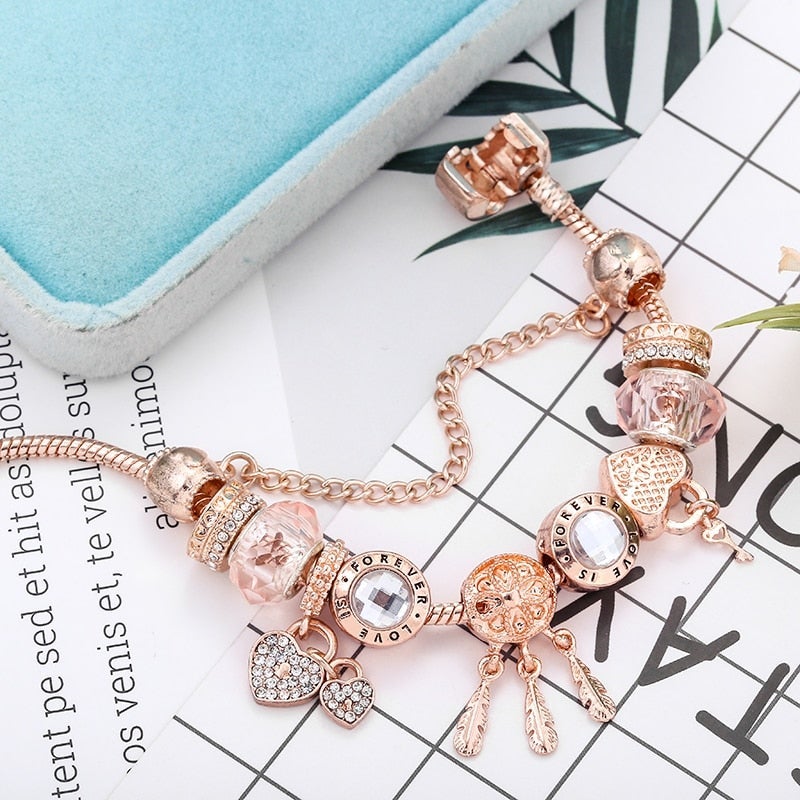 Delicate Dreamcatcher Charm Bracelet in Sterling Silver