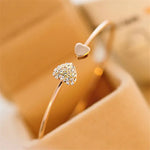 Load image into Gallery viewer, Dainty Double Heart Bangle Bracelet
