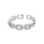 Load image into Gallery viewer, Adjustable Diamond Chain Link Ring
