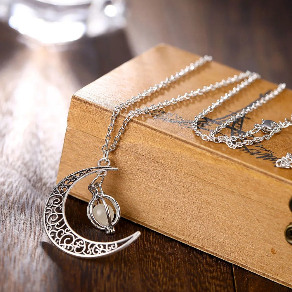 Glowing Moon Crystal Healing Necklace