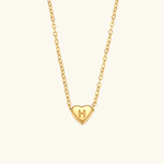 Load image into Gallery viewer, Heart Initial Gold Necklace
