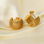 Load image into Gallery viewer, 18k Mesh C Hoop Earrings
