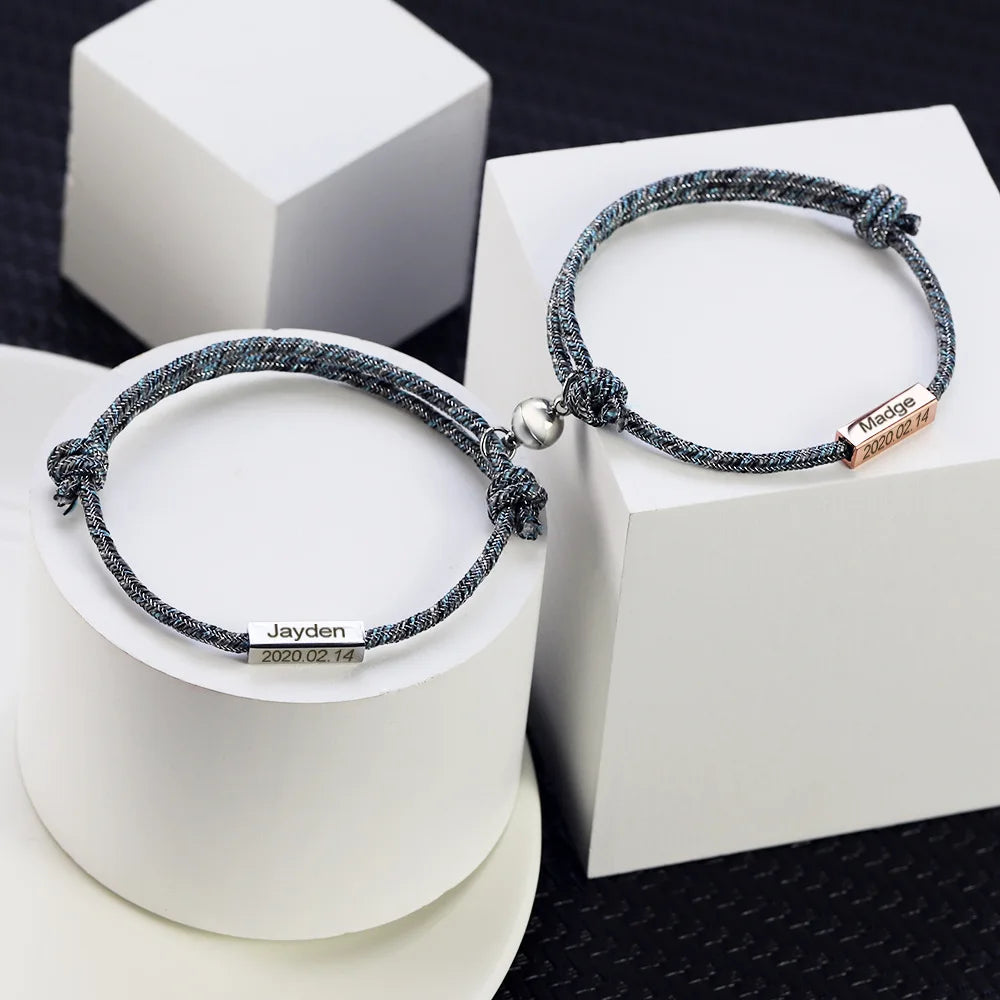 Custom Entwined Rope Magnetic Bracelet