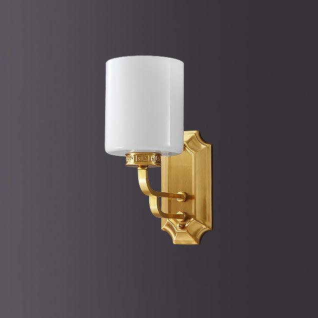 Polished Copper Contemporary Glass Wall Sconce