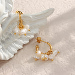 Load image into Gallery viewer, 18k Dainty Pearl Droplet Dangle Earrings
