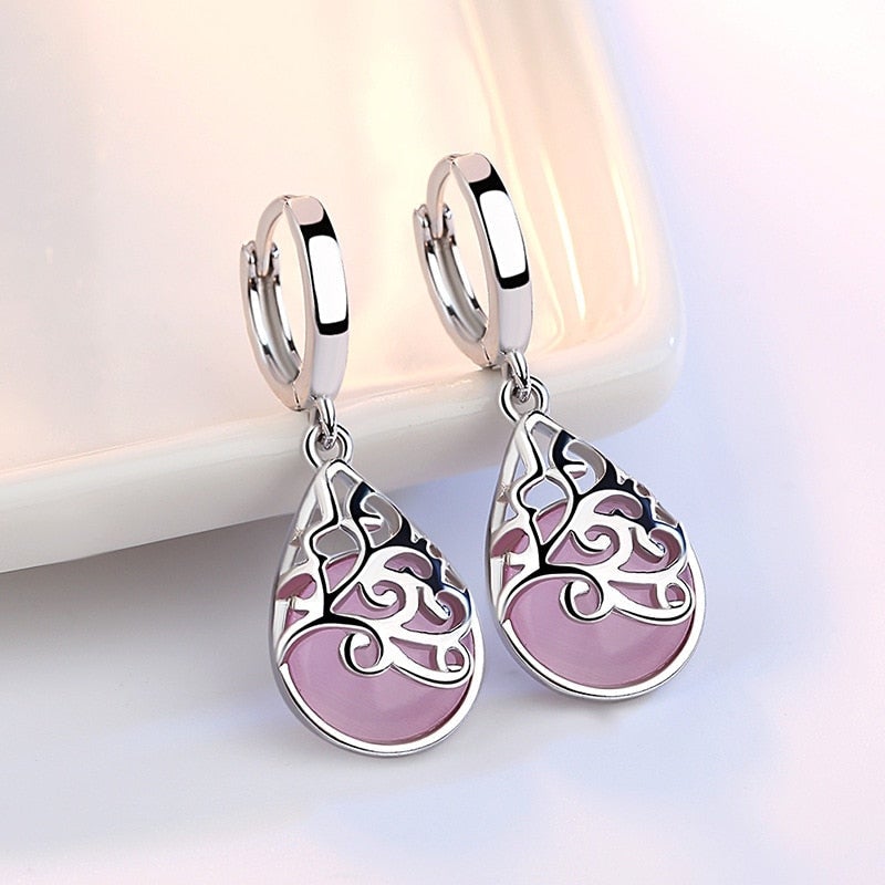 Bohemian Tree of Life Earrings in Sterling Silver