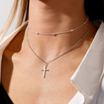 Load image into Gallery viewer, Dainty Layered Choker and Cross Necklace
