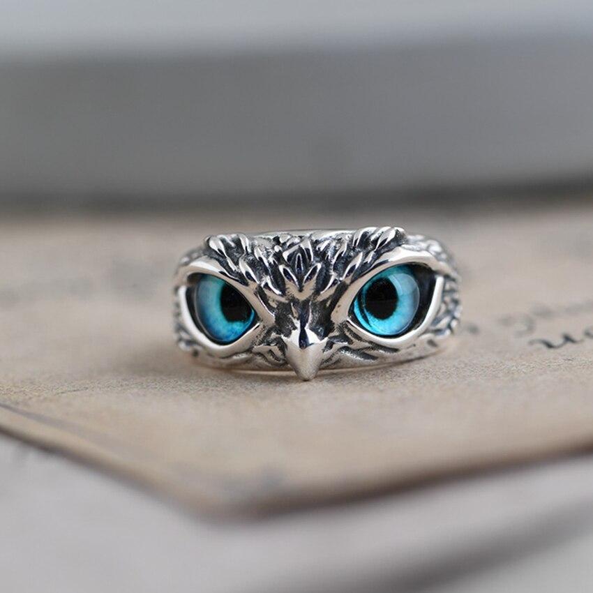 Dainty Opal Owl Ring in Silver