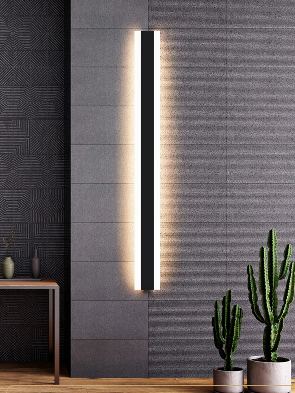 Modern Aluminum Waterproof Outdoor Long Strip LED Wall Lamp