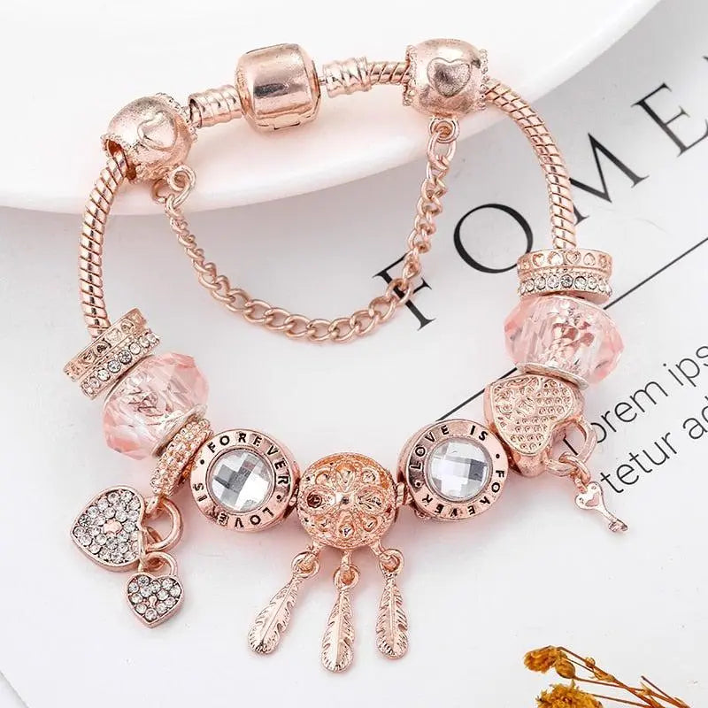 Delicate Dreamcatcher Charm Bracelet in Sterling Silver