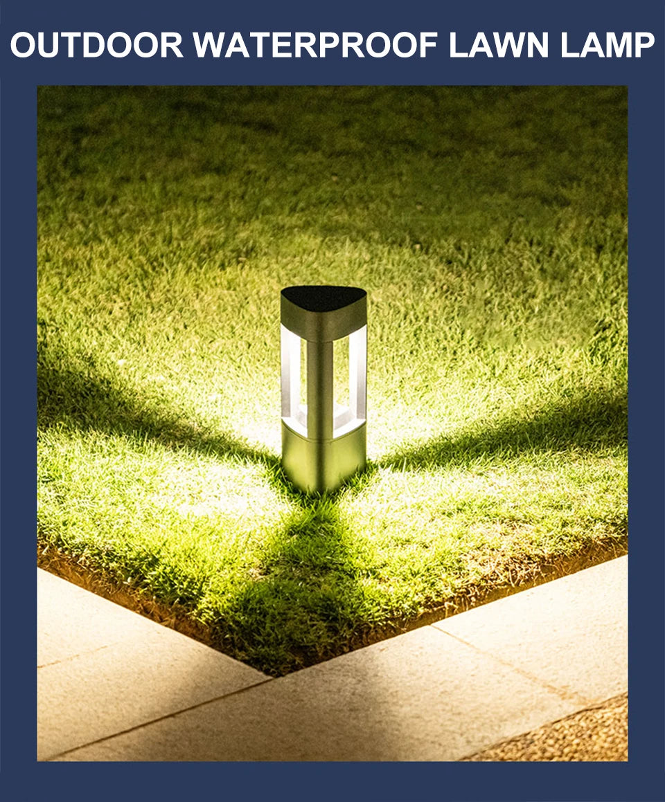 Black Modern Outdoor LED Bollard Light