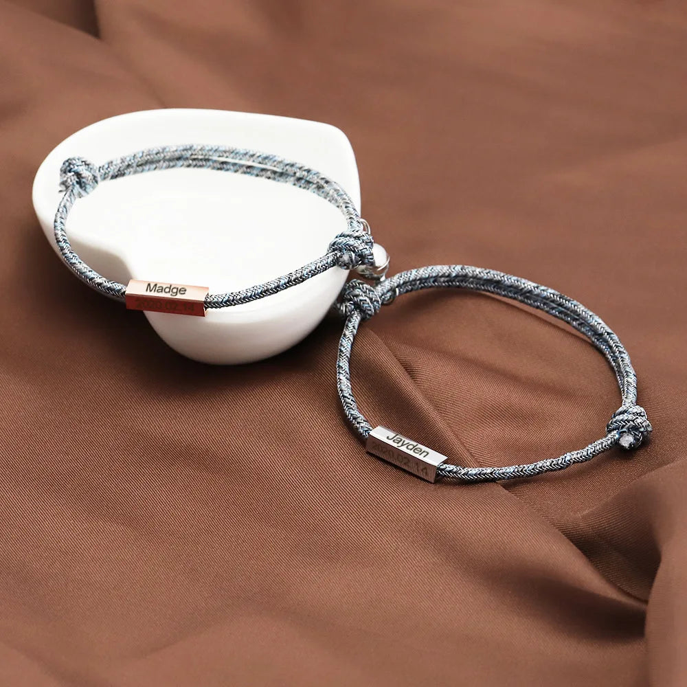 Custom Entwined Rope Magnetic Bracelet