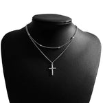 Load image into Gallery viewer, Dainty Layered Choker and Cross Necklace
