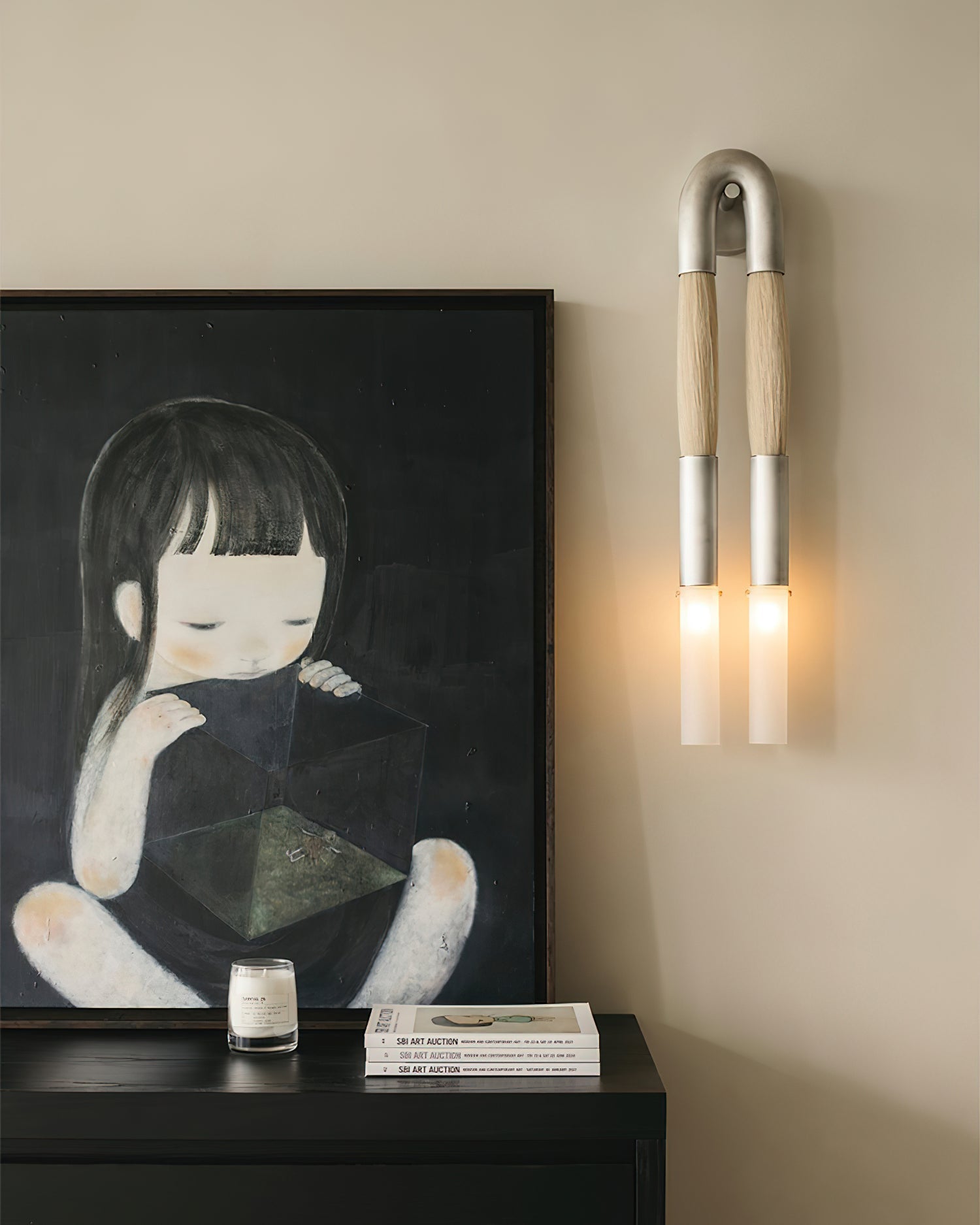 Horsehair Textured Crystal Glass Wall Lamp