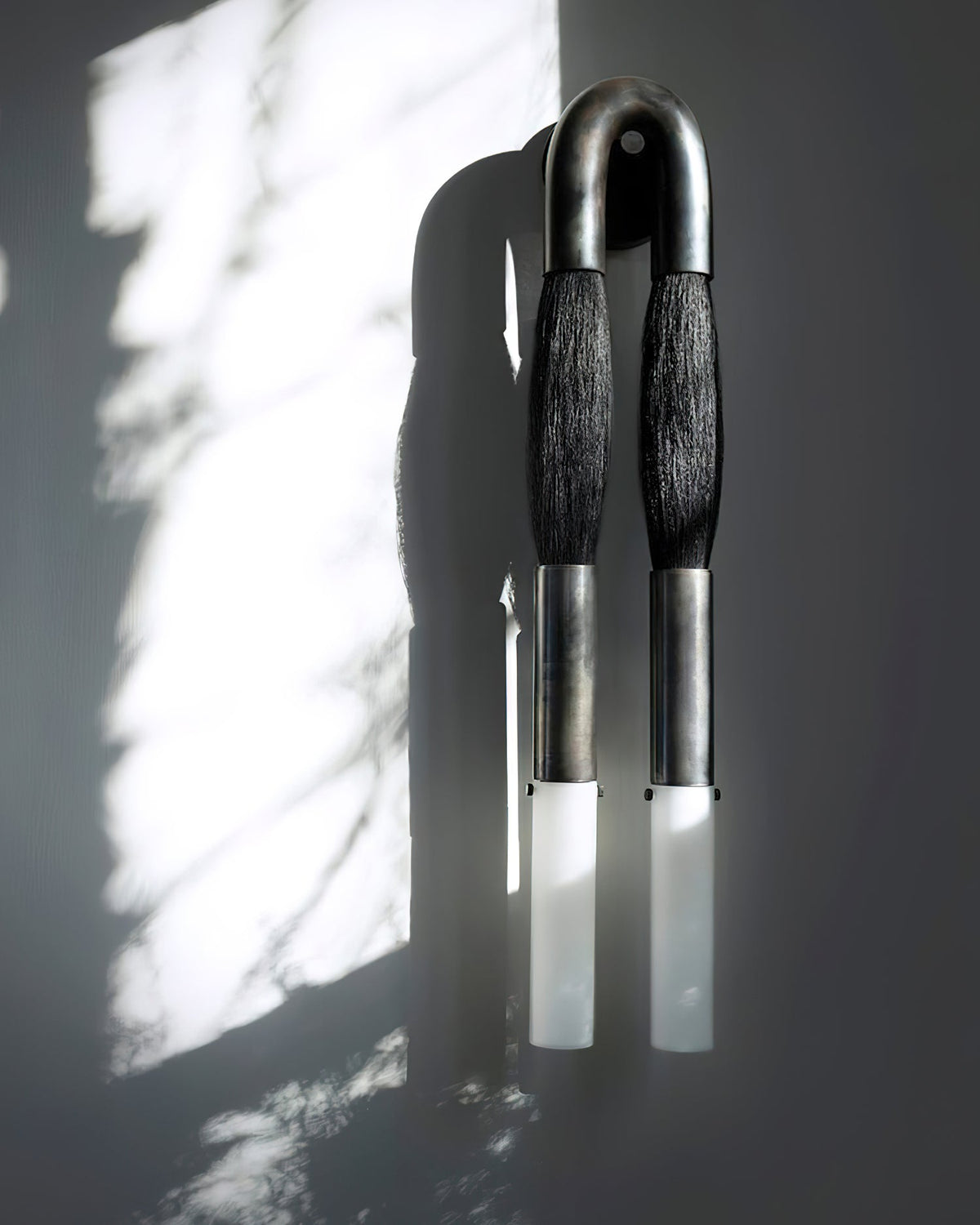 Horsehair Textured Crystal Glass Wall Lamp