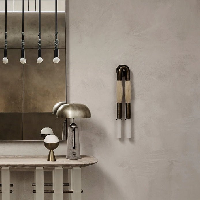 Horsehair Textured Crystal Glass Wall Lamp