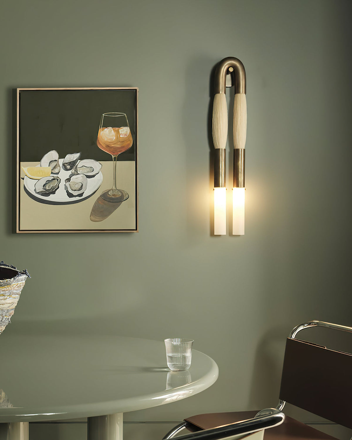 Horsehair Textured Crystal Glass Wall Lamp