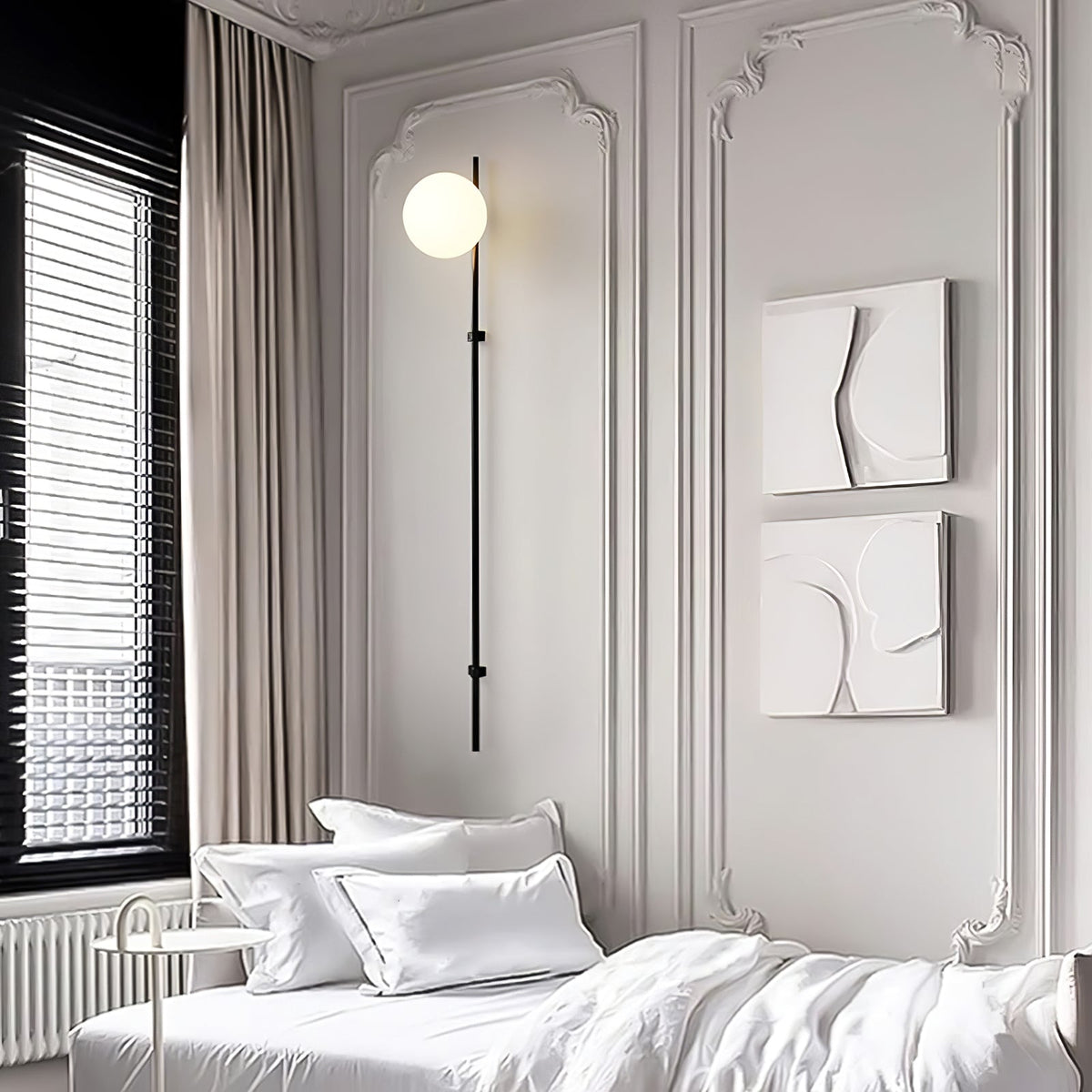 White Glass Shade Nordic Inspired Wall Light