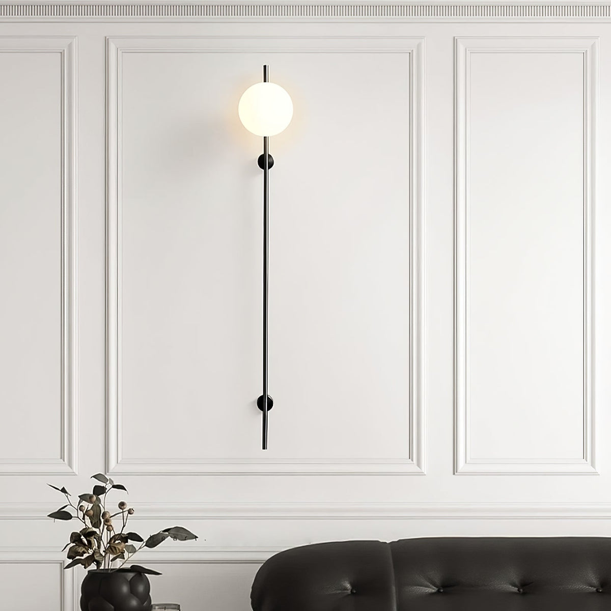 White Glass Scandinavian Inspired Wall Light