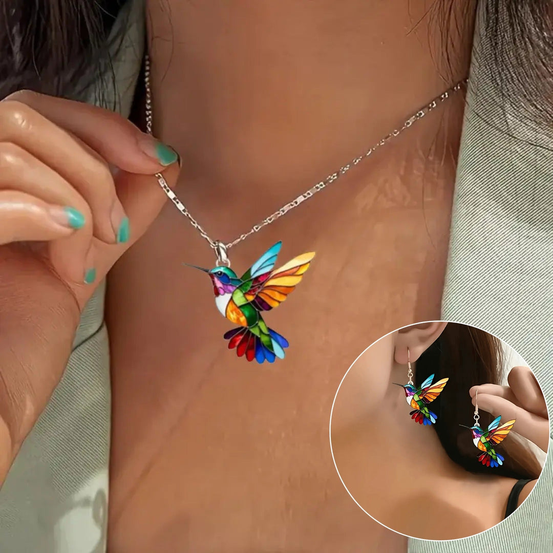 Romantic Hummingbird Drop Earrings