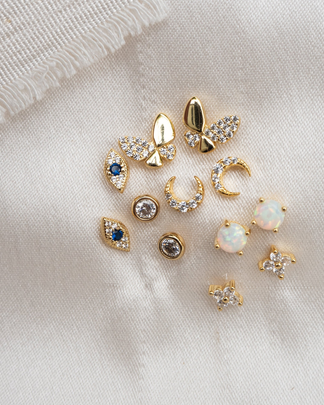 Pave Crystal Butterfly Stud Earrings