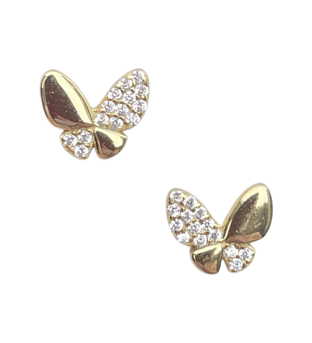 Pave Crystal Butterfly Stud Earrings