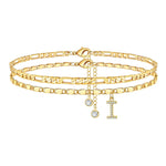 Load image into Gallery viewer, 2pc 14k Diamond Letter Initial Anklet
