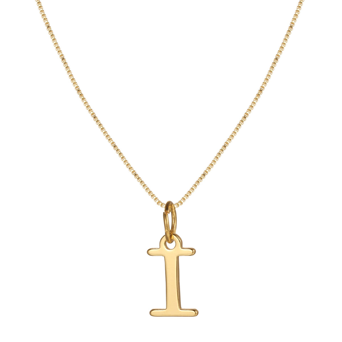14k Sleek Serif Initial Necklace