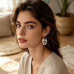 Load image into Gallery viewer, Elegant Vintage Drop Earrings in Silver
