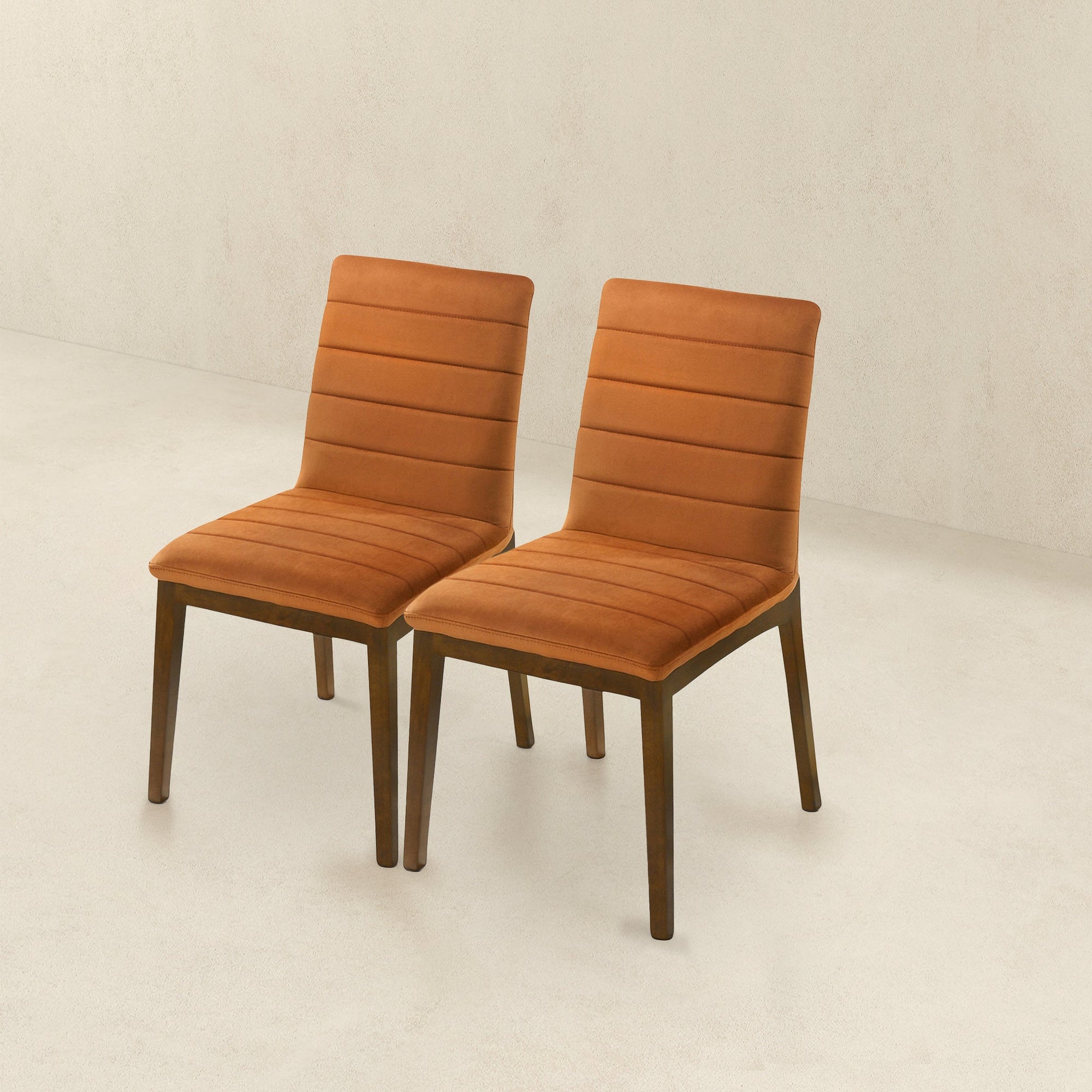 Elegant Burnt Orange Velvet Dining Chairs for Dining Spaces