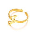 Load image into Gallery viewer, Adjustable Italic Cursive Letter Initial Ring
