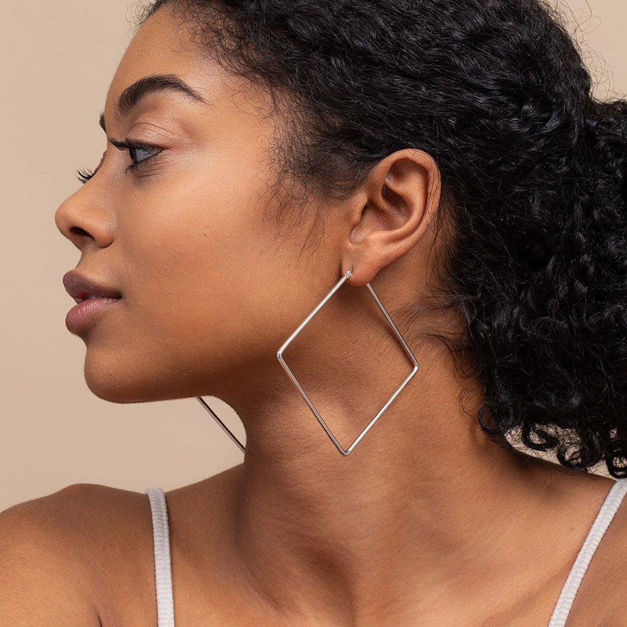 Geometric Earrings Square Hoop Earrings