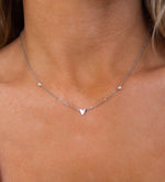 Load image into Gallery viewer, Silver Triple Heart Chain Necklace
