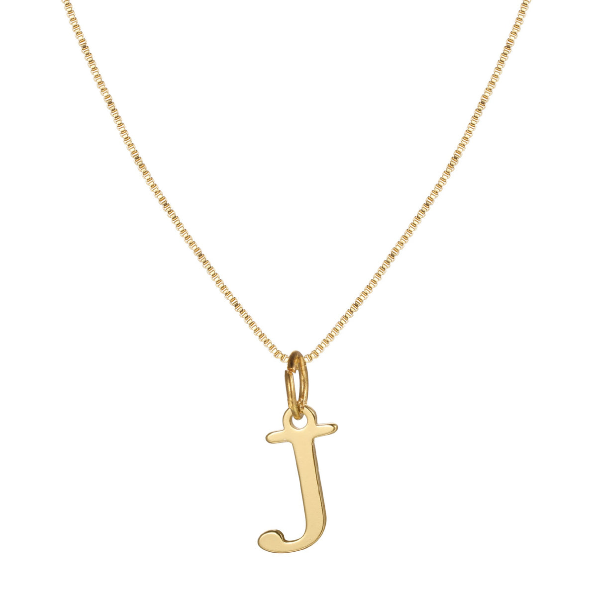 14k Sleek Serif Initial Necklace