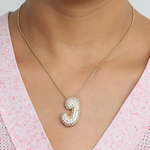 Load image into Gallery viewer, Chunky Bubble Diamond Dazzle Initial Necklaces
