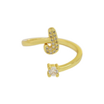 Load image into Gallery viewer, Dainty Bubble Diamond Wrap Initial Ring
