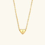 Load image into Gallery viewer, Heart Initial Gold Necklace
