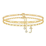 Load image into Gallery viewer, 2pc 14k Diamond Letter Initial Anklet
