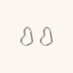 Load image into Gallery viewer, Helena Heart Hoop Earrings
