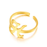 Load image into Gallery viewer, Adjustable Italic Cursive Letter Initial Ring
