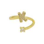 Load image into Gallery viewer, Dainty Bubble Diamond Wrap Initial Ring
