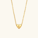 Load image into Gallery viewer, Heart Initial Gold Necklace
