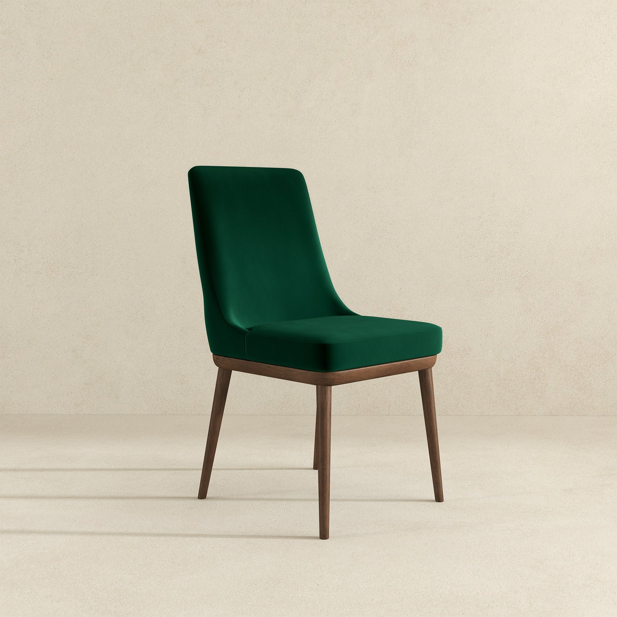 Luxury Green Velvet Solid Wood Dining Chairs for Elegant Dining Spaces