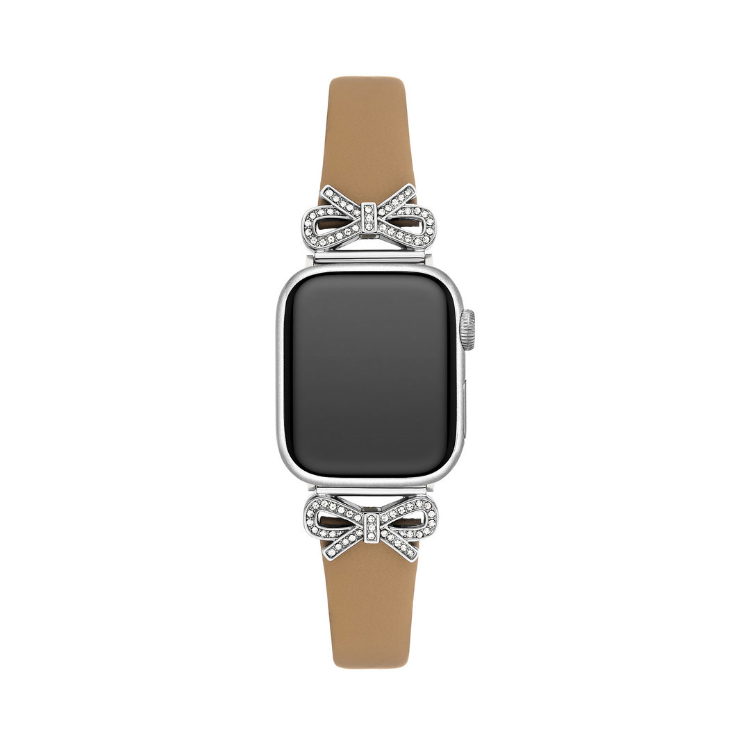 Sleek Leather Crystal Apple Watch Bands for Women