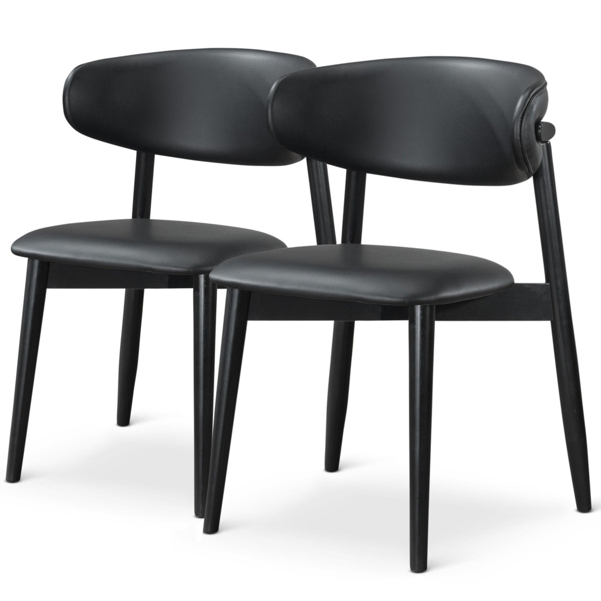 Luxury Black Vegan Leather Dining Chairs for Elegant Dining Spaces